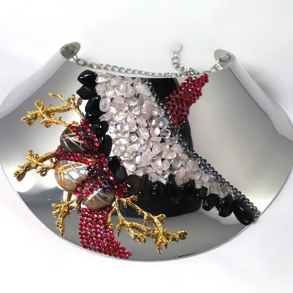 Choker, Bangle and Earrings Quartz Onix - Picture 5 of 7